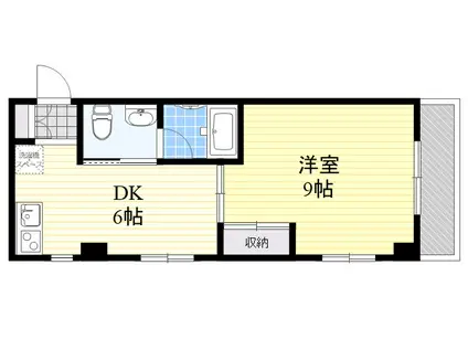 エスト東向島(1DK/3階)の間取り写真