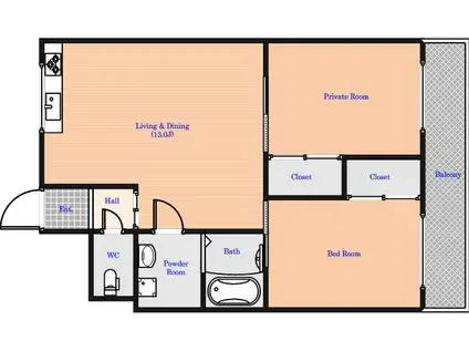 睦実マンション(2LDK/2階)の間取り写真