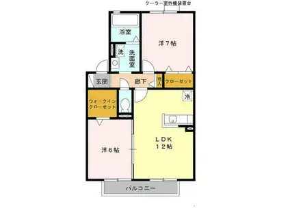 ウィルモア柏木(2LDK/2階)の間取り写真