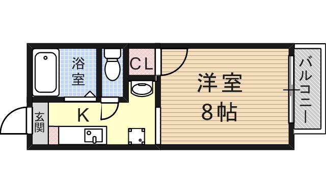 メゾン村尾(1K/2階)の間取り写真