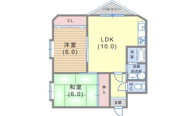 シェ・ラ・三川口(2LDK/4階)の間取り写真