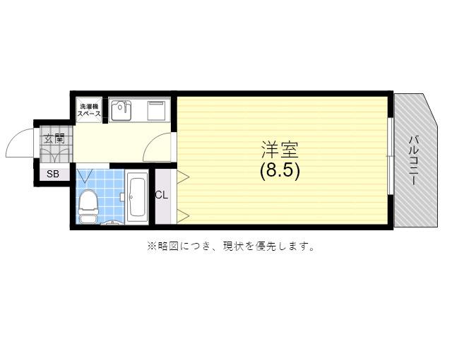 ル・パレ神戸東館(1K/3階)の間取り写真