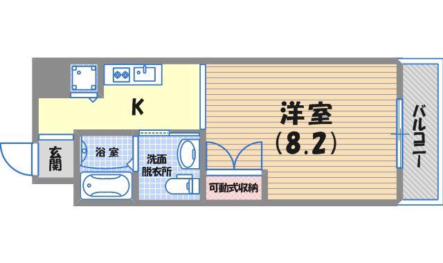 REVE(1K/6階)の間取り写真
