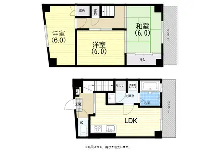 サザン神戸品川(3LDK/4階)の間取り写真