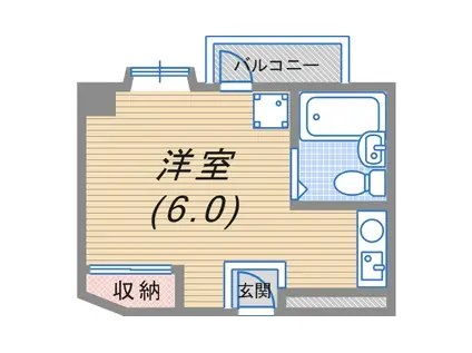 井下マンション(ワンルーム/4階)の間取り写真