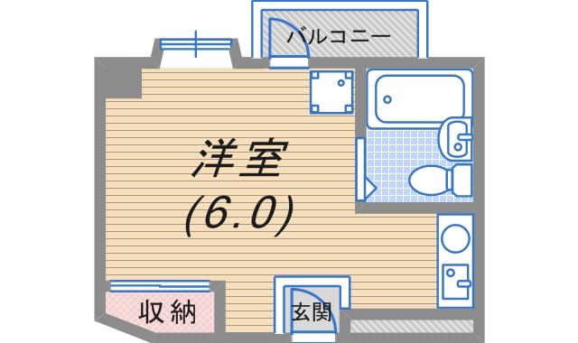 井下マンション(ワンルーム/4階)の間取り写真