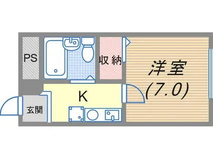 本多マンション(1K/4階)の間取り写真