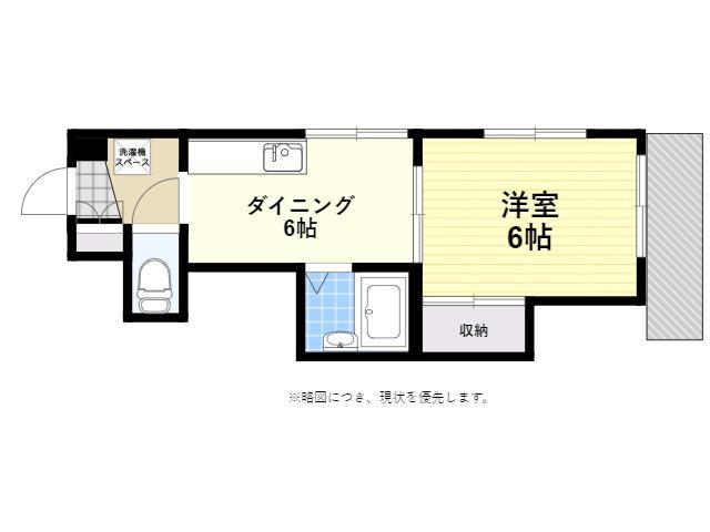 シャロームタルタニ(1DK/2階)の間取り写真