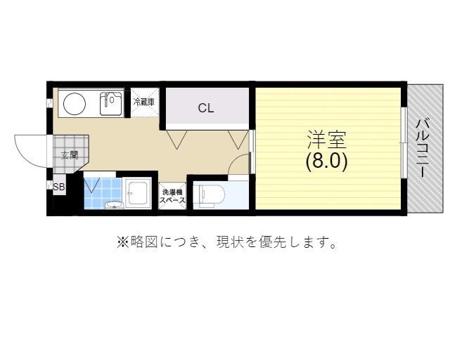 プラーフ湊川(1K/3階)の間取り写真