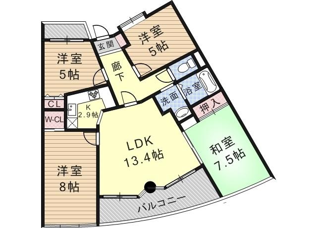 ルナガーデン(4LDK/3階)の間取り写真