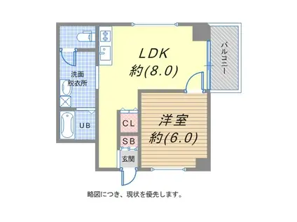 井下商船マンション(1LDK/3階)の間取り写真