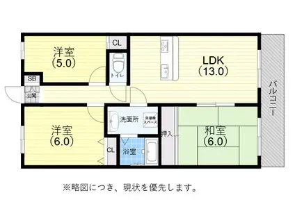 グレーシィ須磨アルテピアⅡ番街(3LDK/3階)の間取り写真
