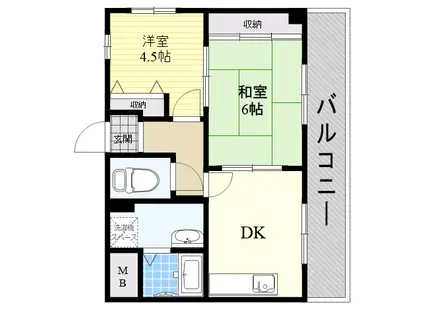 KOBE兵庫壱番館(2DK/5階)の間取り写真
