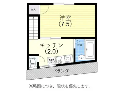須磨浦3-ハイツ(1K/2階)の間取り写真