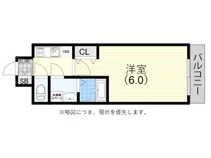 レジュールアッシュ神戸ヴィヴァン(1K/11階)の間取り写真