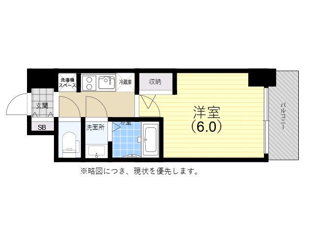 アドバンス神戸ラシュレ(1K/10階)の間取り写真