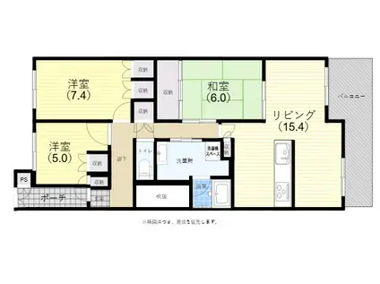 コート須磨関守町(3LDK/1階)の間取り写真