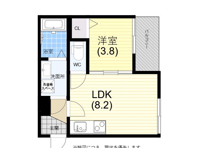 MAXIV CITY神戸鷹取TRE(1LDK/1階)の間取り写真