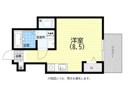 フルール新長田(1K/2階)の間取り写真