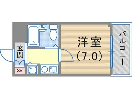ペイサージュサンコー(1K/8階)の間取り写真