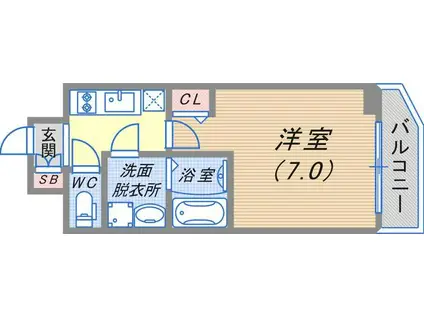 ファステート神戸アモーレ(1K/3階)の間取り写真