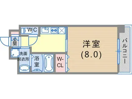 THREE DEER(1K/6階)の間取り写真