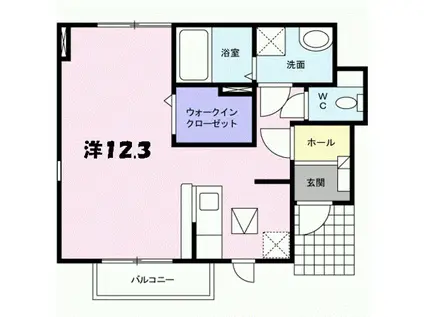 ラ・フェリーチェⅡ(ワンルーム/1階)の間取り写真