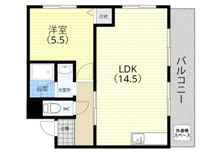 ルペール高見(1LDK/1階)の間取り写真