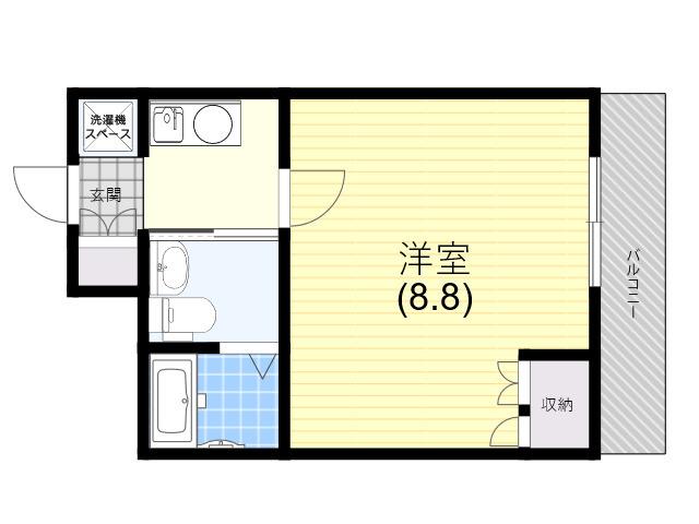 BELLTREE板宿 サウス(1K/4階)の間取り写真