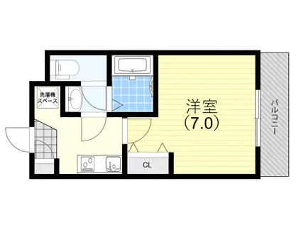 AILE神戸西(1K/3階)の間取り写真