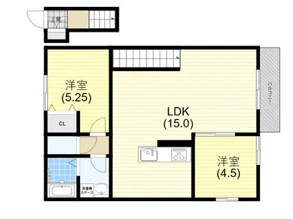 フォルモント長田(2LDK/2階)の間取り写真
