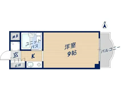 OHSカサ・ファミリア2(1K/2階)の間取り写真