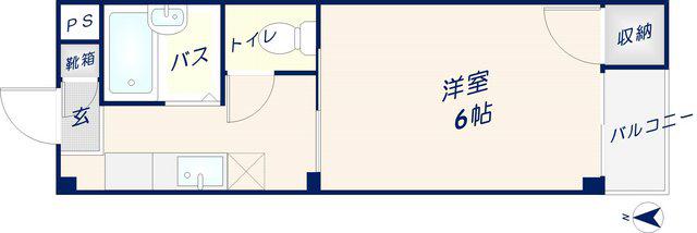 御幸町OKマンションA(1K/2階)の間取り写真