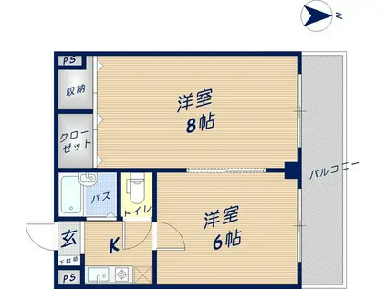 エス・ティマンション旭町(2K/2階)の間取り写真