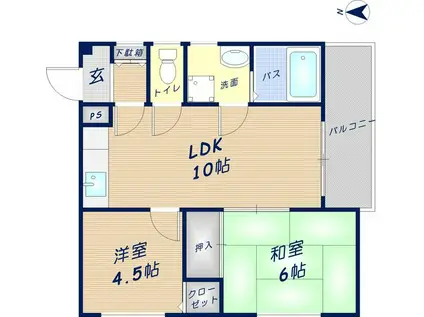 フォルト東花園(2LDK/3階)の間取り写真