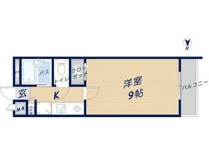 VILLA M′S(1K/2階)の間取り写真