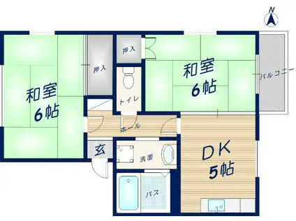 エタニティ太田(2DK/1階)の間取り写真