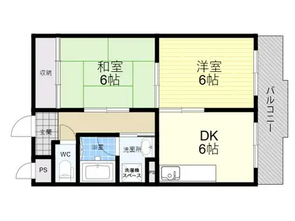 ハイムエクシヴ(2DK/2階)の間取り写真