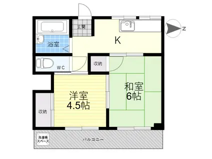 クローバーハイツ(2K/3階)の間取り写真