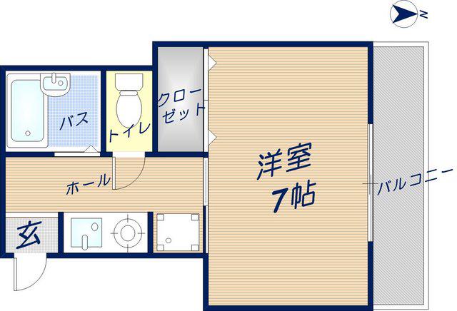 フレックス花園(1K/3階)の間取り写真