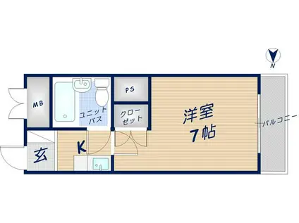 ベストレジデンス瓢箪山1(1K/5階)の間取り写真