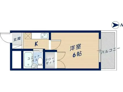 ベストレジデンス瓢箪山1(1K/3階)の間取り写真