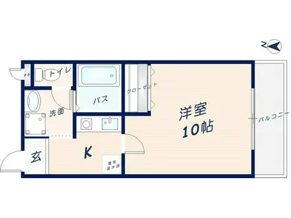 プルメリアコート(1K/2階)の間取り写真