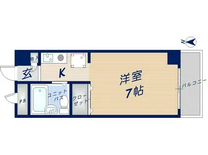 本町ハイツ(1K/2階)の間取り写真