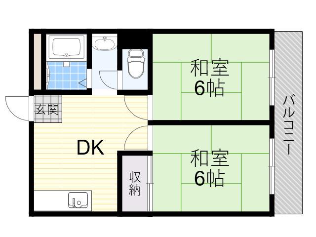 プレアール枚岡(2DK/5階)の間取り写真