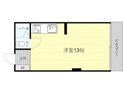 カワグチ瓢箪山ビル(ワンルーム/3階)の間取り写真