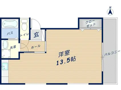 HMSハイツ(ワンルーム/2階)の間取り写真