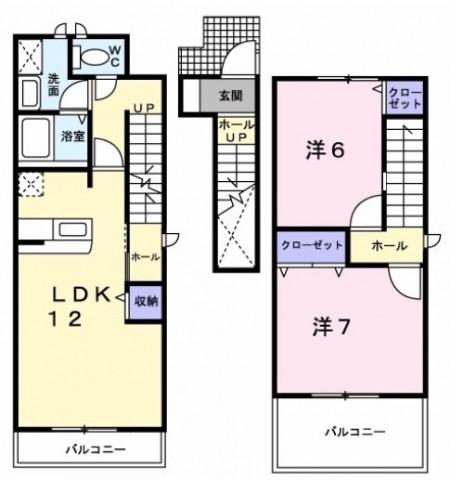 メゾンパルテールⅠ(2LDK/2階)の間取り写真