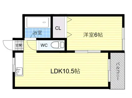 岩崎ハイツP1(1LDK/4階)の間取り写真