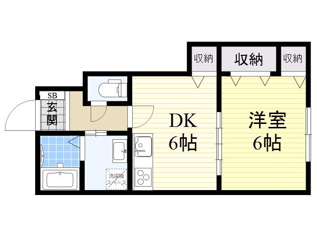 メゾンニュー池島ⅡA棟(1DK/1階)の間取り写真